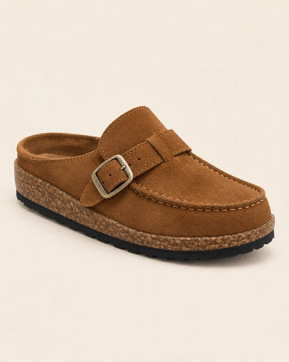 Camel | Sabot Renaé Cloud camel, vue trois-quarts, fond crème